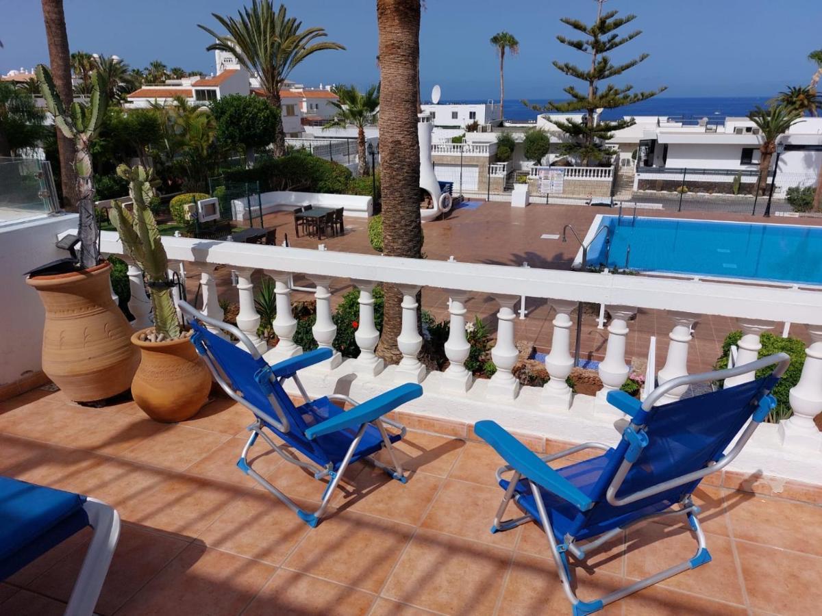 First Line Villa Floor Studio Apartment With Amazing Sea View Air Conditioned Just 50M From The Beach Costa Adeje  Bagian luar foto